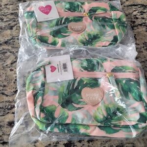Buddy Love Green Leaf Print Pouch (Two)